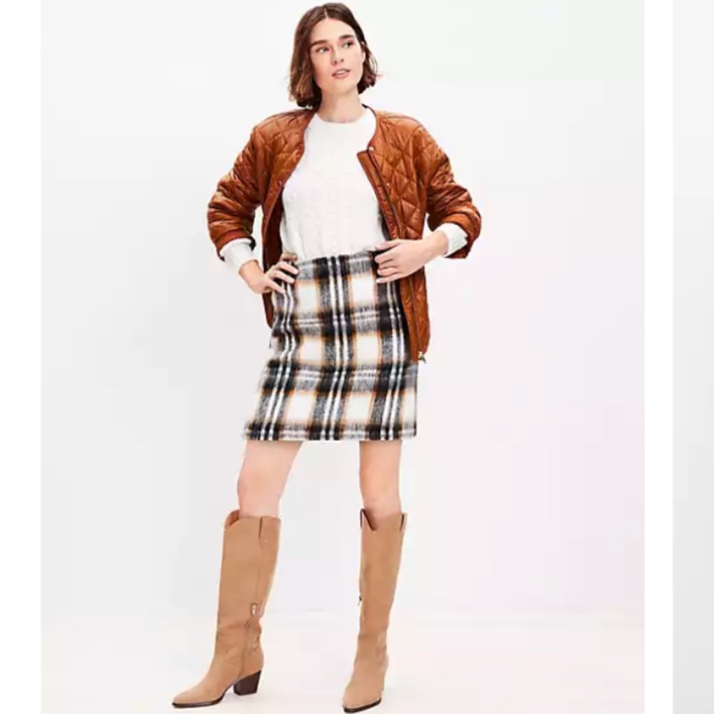 Loft Brushed Plaid Mini Skirt Women’s Size 14